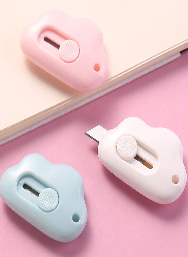Generic 6 Pieces Mini Color Cloud Shaped Utility Knives, Retractable Cute Mini Utility knife, Cartoon Cute Box Opener, Mini Slides Open for Letter Opening Paper Cutting DIY Crafts (Cloud)  - Image 3