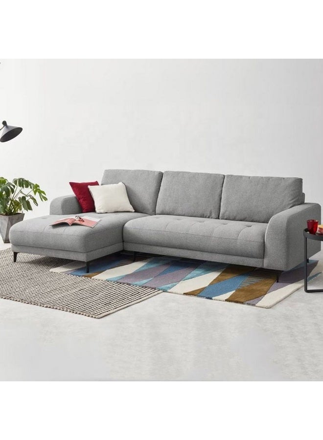 هومزمارت كنبة زاوية  خشب سويدي و كتان - رمادي - Image 1