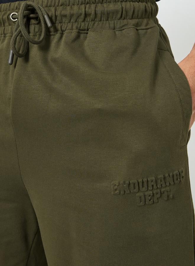 Styli Active Men Olive Green Terry Training Shorts - Image 3