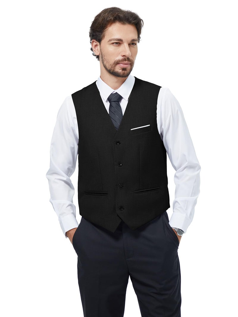 MAGE MALE Men's Suit Vests Casual Formal Dress Vest Business Slim Fit Waistcoat Vest with 3 Real Pockets for Suits Tuxedo - Image 5