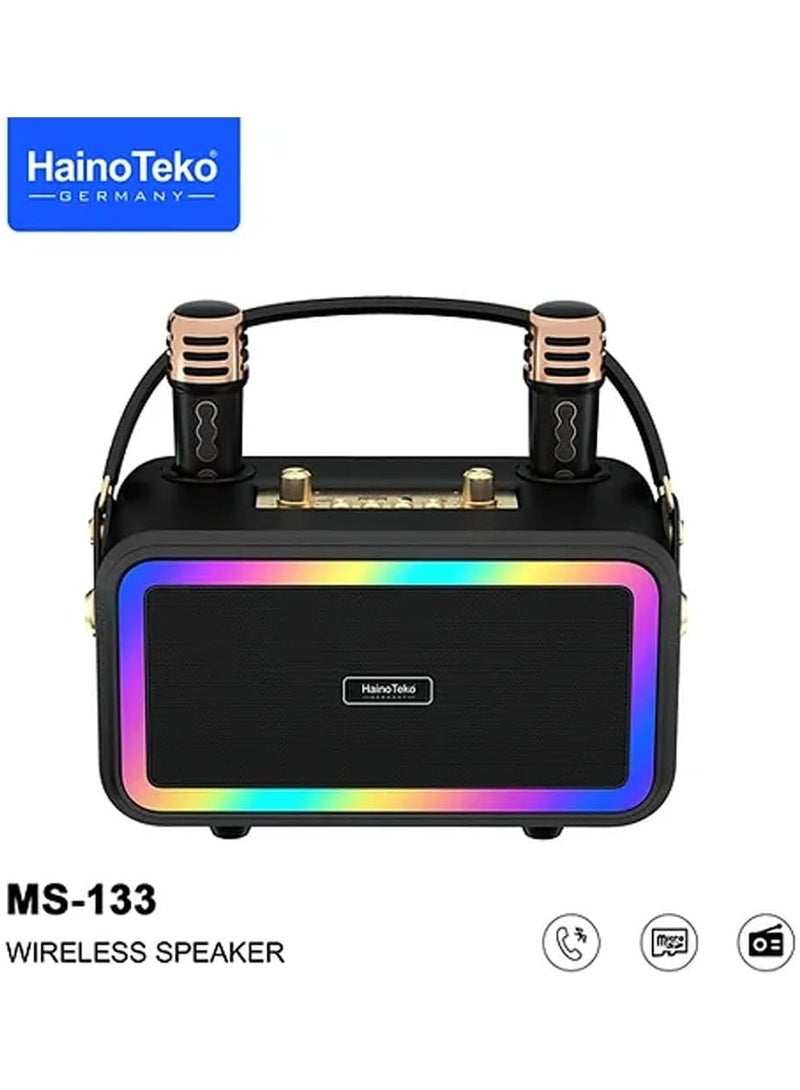 Haino Teko Germany MS133 Portable Bluetooth Wireless Speaker with 2 Wireless Mic - Image 2