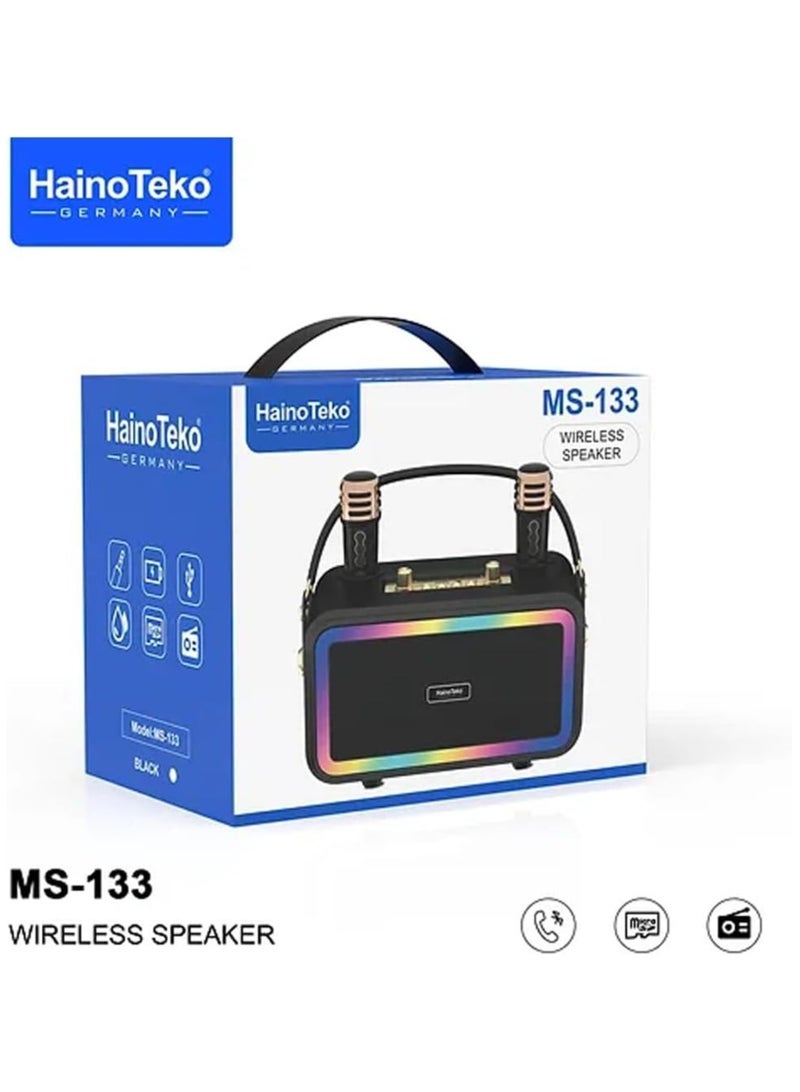 Haino Teko Germany MS133 Portable Bluetooth Wireless Speaker with 2 Wireless Mic - Image 3
