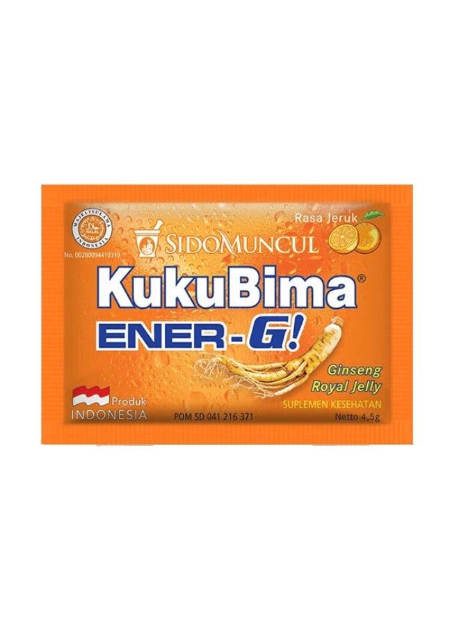 Sidomuncul Kuku Bima Ener-G! Orange Flavor Energy Supplement with Ginseng & Royal Jelly, 6 x 4.5g Sachets