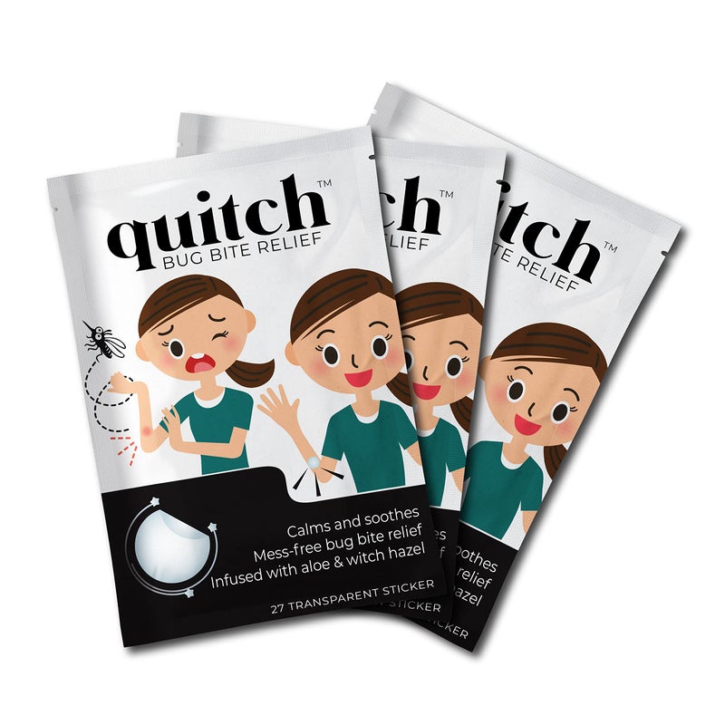 quitch 3x27ct Bulk Pack, Bug Bite Itch Relief Patch Kids, Summer Travel Essentials for Kids, Mosquito Bug Bite Thing Suction Tool Alternative, Summer Camp Essentials Itch Relief for Kids and Baby - Image 1