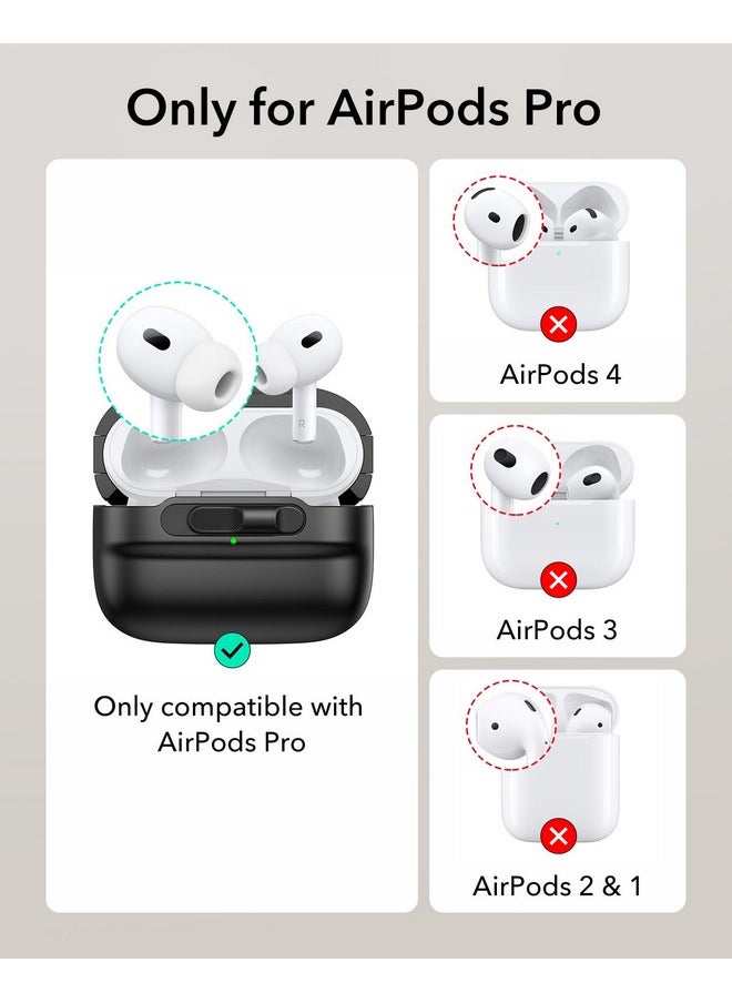 اي اس ار حافظة ESR لسماعات AirPods Pro 2، متوافقة مع MagSafe، قفل مغناطيسي، غطاء حماية كامل من السقوط مع حبل، سلسلة Pulse، متوافقة مع حافظة AirPods Pro الجيل الثاني/الأول (2023/2022/2019)، أسود  - Image 2