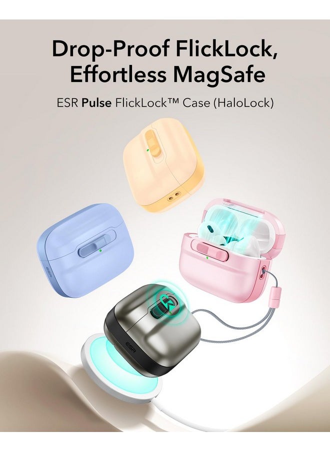 اي اس ار حافظة ESR لسماعات AirPods Pro 2، متوافقة مع MagSafe، قفل مغناطيسي، غطاء حماية كامل من السقوط مع حبل، سلسلة Pulse، متوافقة مع حافظة AirPods Pro الجيل الثاني/الأول (2023/2022/2019)، أسود  - Image 3