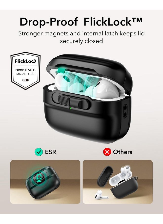 اي اس ار حافظة ESR لسماعات AirPods Pro 2، متوافقة مع MagSafe، قفل مغناطيسي، غطاء حماية كامل من السقوط مع حبل، سلسلة Pulse، متوافقة مع حافظة AirPods Pro الجيل الثاني/الأول (2023/2022/2019)، أسود  - Image 4