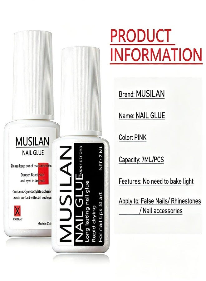 MUSILAN Nail Glue for Press On Nails, Professional Nail Tip Glue, Super Strong Nail Gel Glue for Acrylic Nails, False Nails Tips Adhesive with Glue Brush - Image 2