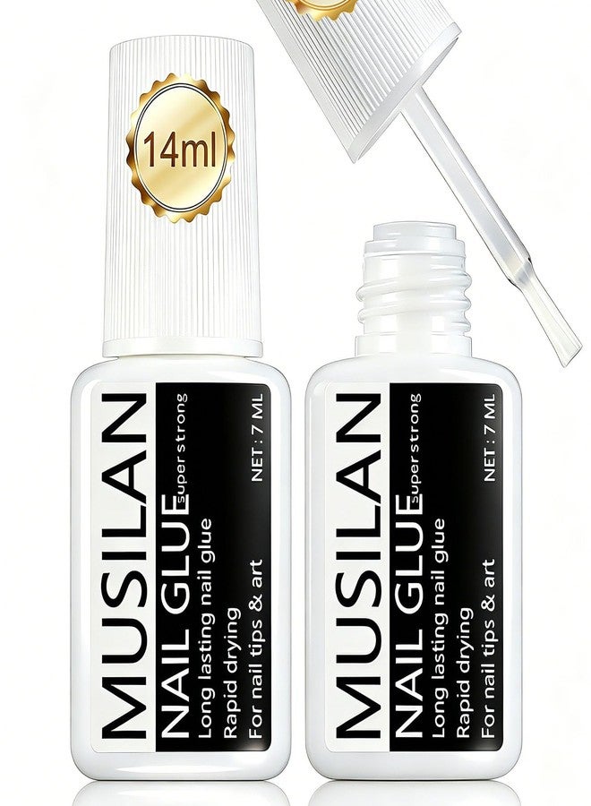 MUSILAN Nail Glue for Press On Nails, Professional Nail Tip Glue, Super Strong Nail Gel Glue for Acrylic Nails, False Nails Tips Adhesive with Glue Brush - Image 1