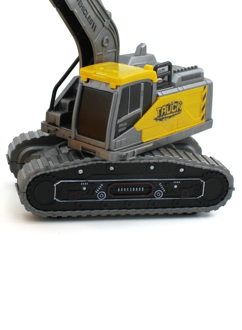 مجموعة ألعاب الحفارات البلاستيكية والبلدوزر للأطفال من عمر 3 سنوات فما فوق، مثالية للعب في الهواء الطلق والمغامرات الخيالية ومركبات البناء الممتعة للتعلم المبكر للبناة الصغار - Image 3