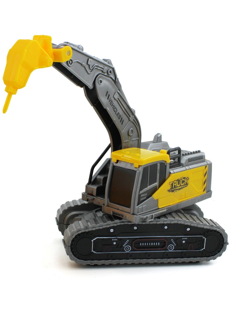 مجموعة ألعاب الحفارات البلاستيكية والبلدوزر للأطفال من عمر 3 سنوات فما فوق، مثالية للعب في الهواء الطلق والمغامرات الخيالية ومركبات البناء الممتعة للتعلم المبكر للبناة الصغار - Image 4