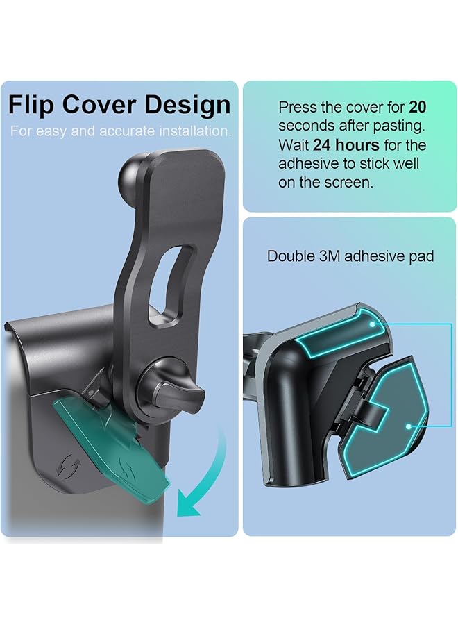 KASTWAVE Tesla Phone Mount For Model 3 / Y Accessories Magnetic Car Phone Holder Flip Cover Design 360° Free Rotation For Iphone 14 13 12 Pro Max Mini All Phones - Image 2