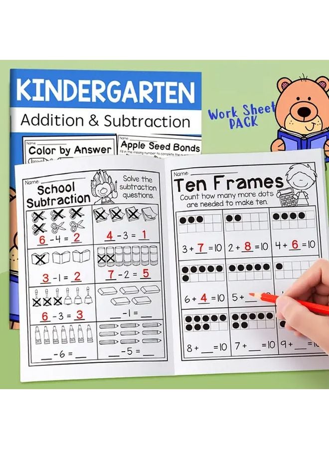 كتاب الرياضيات للجمع والطرح ضمن العشرة - كتاب تدريبي تلوين - تعليمي - Image 2