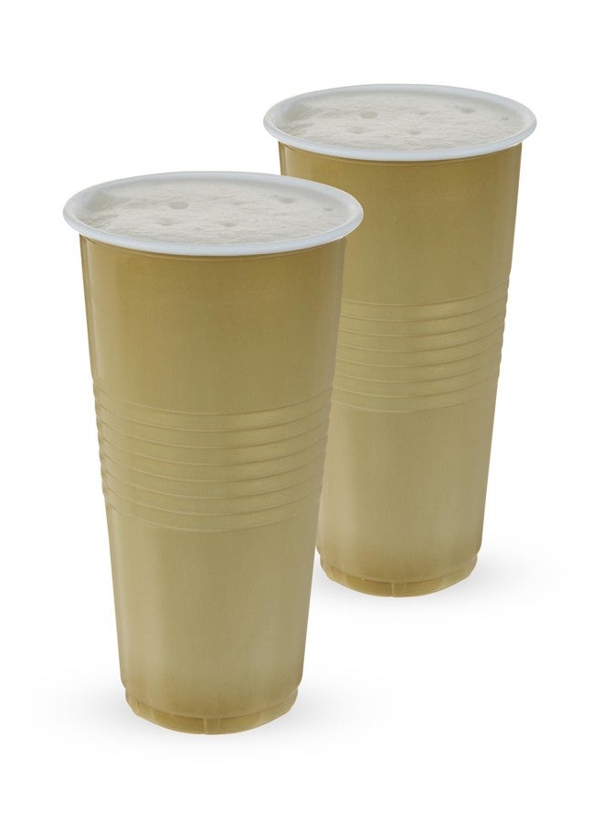 True Gold Plastic Cups, Disposable Plastic Drinking Glasses, Party Cups for Adults, 16oz Gold Set of 24 - Image 5