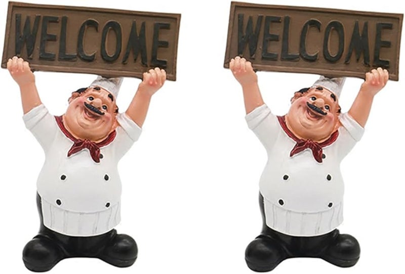 2 Pack Chef Hands Up Welcome Sign Little Chef Decor For Home Kitchen Coffee Shop - Image 1