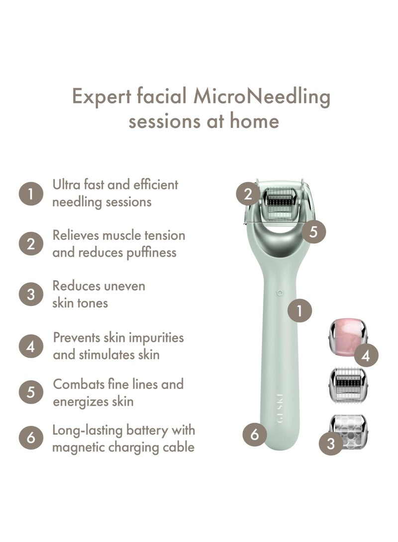 GESKE | SmartAppGuided™ MicroNeedle Face Roller | 9 in 1 | with Rose Quartz | Microneedling | Professional Microneedling Device | Needle Roller | Beauty Roller Face | Microneedling Roller - Image 2