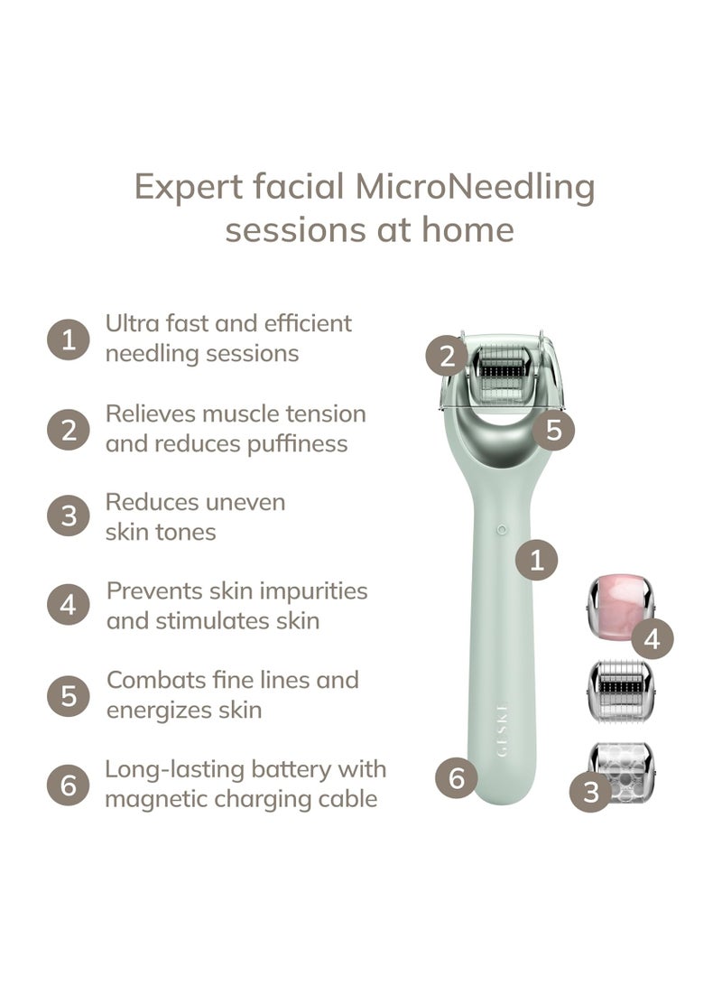 GESKE | SmartAppGuided™ MicroNeedle Face Roller | 9 in 1 | with Rose Quartz | Microneedling | Professional Microneedling Device | Needle Roller | Beauty Roller Face | Microneedling Roller - Image 3