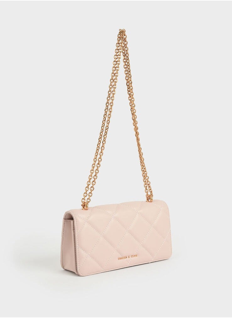 Charles & Keith Paputo Chain Handle Quilted Long Wallet  - Image 3