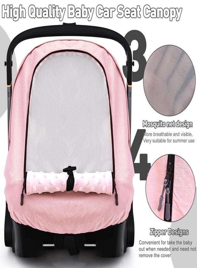 beatoutou Waterproof Winter Baby Car Seat Cover Compatible with Doona Car Seat and Stroller, Windproof Canopy for Girls, Keeps Babies Warm and Cozy (Pink) - Image 4