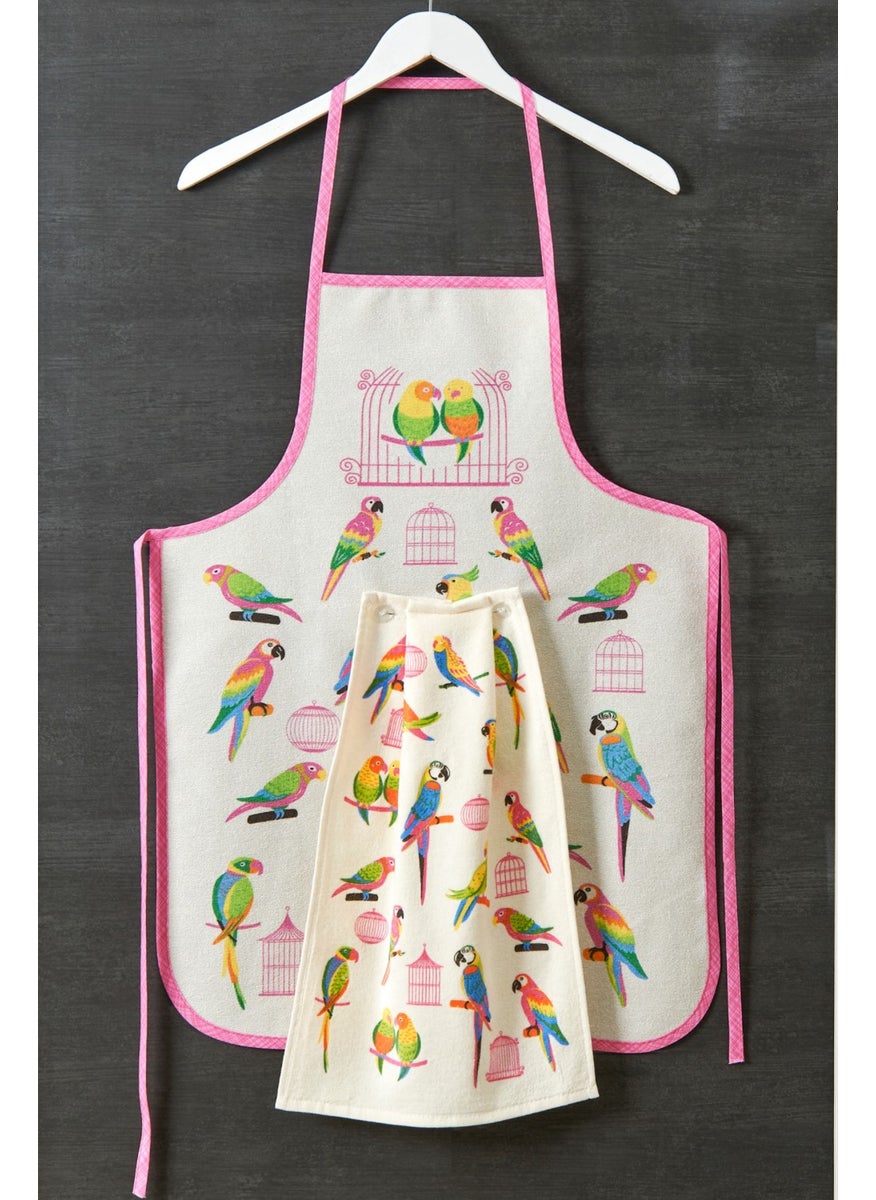 Casnack Parrot Model Liquid Proof Kitchen Apron with Towel  - Image 2