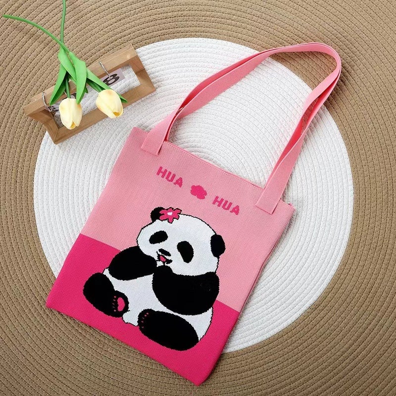 2025 Back Panda Knitted Bag Factory Tote Bag Canvas Bag Women'S Shoulder Bag Handbag Souvenir - Image 1