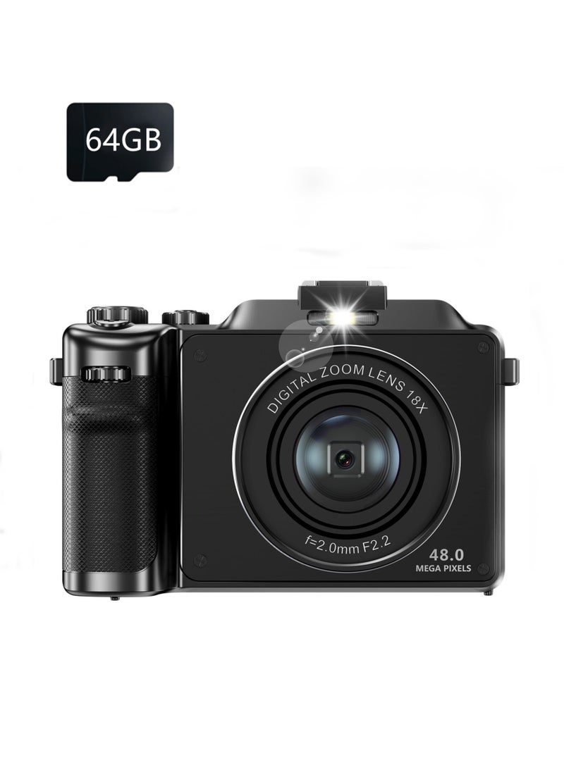 Generic High Pixel Mirrorless 64MP 4K High-definition Digital Camera with 64G TF Card  - Image 1