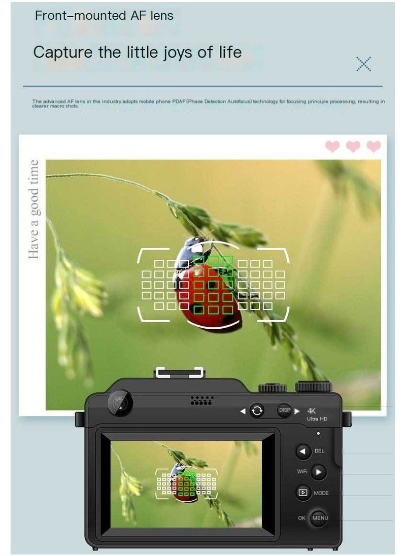 Generic High Pixel Mirrorless 64MP 4K High-definition Digital Camera with 64G TF Card  - Image 5