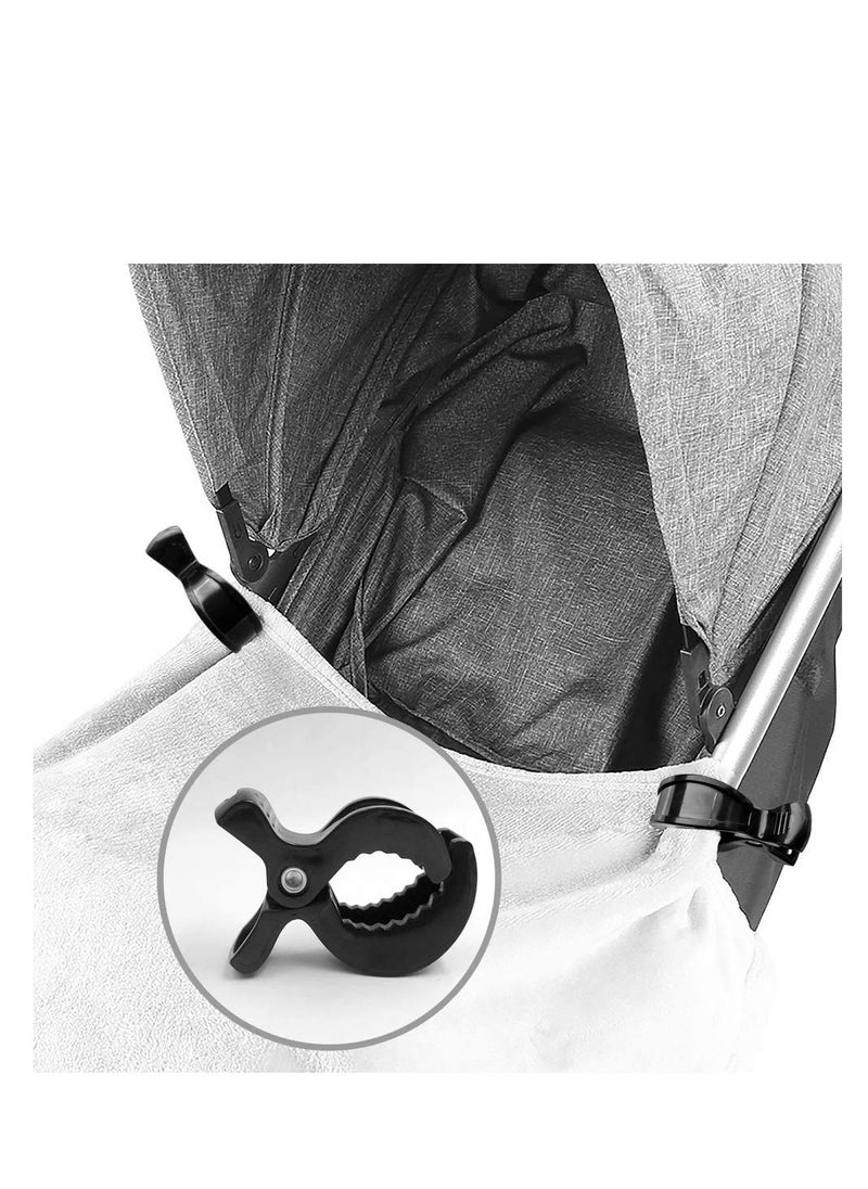 SYOSI Buggy Grippers & Pram Clips Set 6 Stoller Clips & 2 Hooks Pram Muslin Blanket Clamps Stroller Pegs to Hook Toys Cover Toys Buggy Clips Stroller Pegs Clips  - Image 5