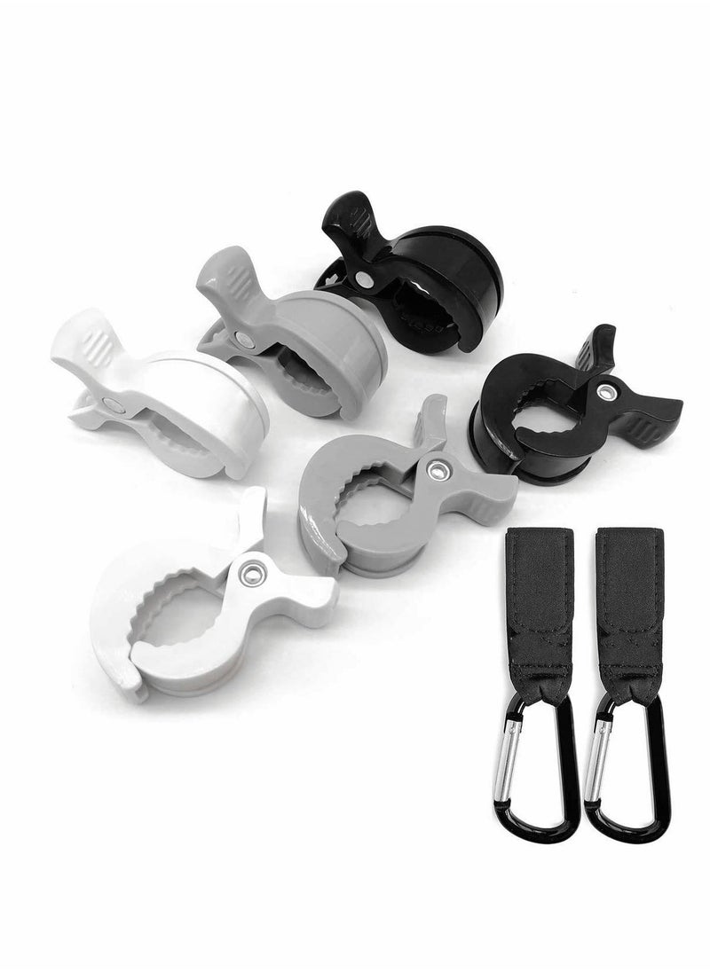 SYOSI Buggy Grippers & Pram Clips Set 6 Stoller Clips & 2 Hooks Pram Muslin Blanket Clamps Stroller Pegs to Hook Toys Cover Toys Buggy Clips Stroller Pegs Clips  - Image 1