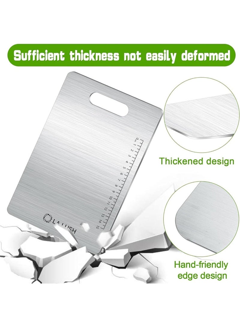 LA LUSH Cutting Board, 316Grade Stainless Steel Chopping Board with built-in scale for Vegetable, Fruit, Meat. Double Sided Medical-grade Hygiene Durable non moldy (34×24) - Image 3