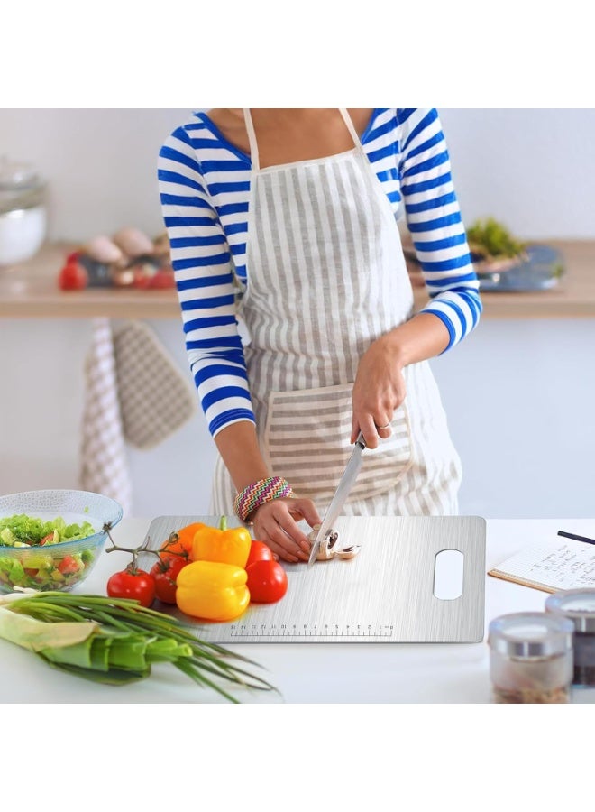 LA LUSH Cutting Board, 316Grade Stainless Steel Chopping Board with built-in scale for Vegetable, Fruit, Meat. Double Sided Medical-grade Hygiene Durable non moldy (34×24) - Image 5