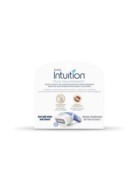 Schick Intuition Refill, Pure Nourishment Razors for Women | Intuition Razor Blades Refill with Organic Cocoa Butter, 6 Count (Pack of 1)