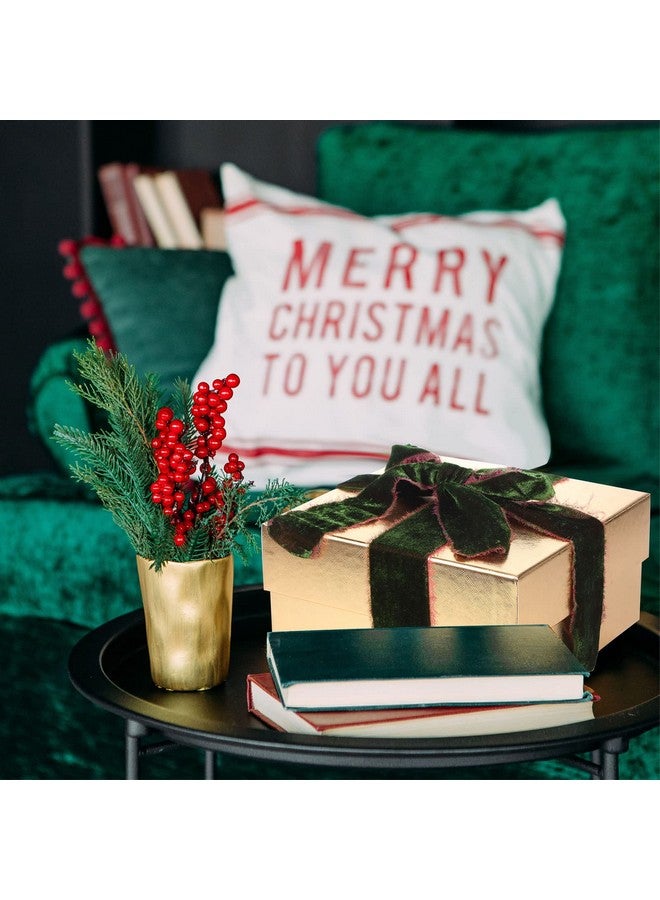 كانلير 4 لفات من شرائط مخملية لعيد الميلاد لتغليف الهدايا، شريط من القماش المتهالك بحافة خام، شريط مخملي سلكي لدعوات الزفاف وباقة الزفاف، صناعة يدوية (لون كلاسيكي، 2 بوصة × 16 ياردة) - Image 3