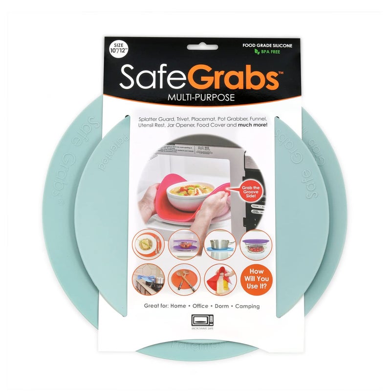 Safe Grabs Safe Grabs MultiPurpose Silicone Original Microwave Mat as Seen on Shark Tank  BPA Free Heat Resistant Dishwasher Compatible Mist 