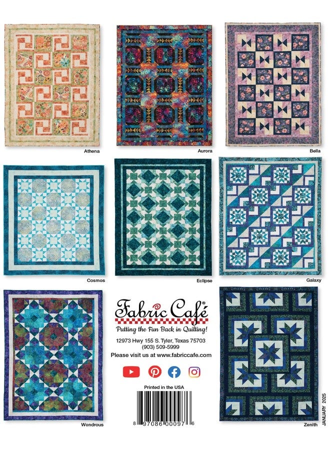 Fabric Cafe 2025 Fabulous 5-Yard Quilts - 8 New Printed Patterns - Simple Quilting Method - Queen/King Size Enlargement - Image 2