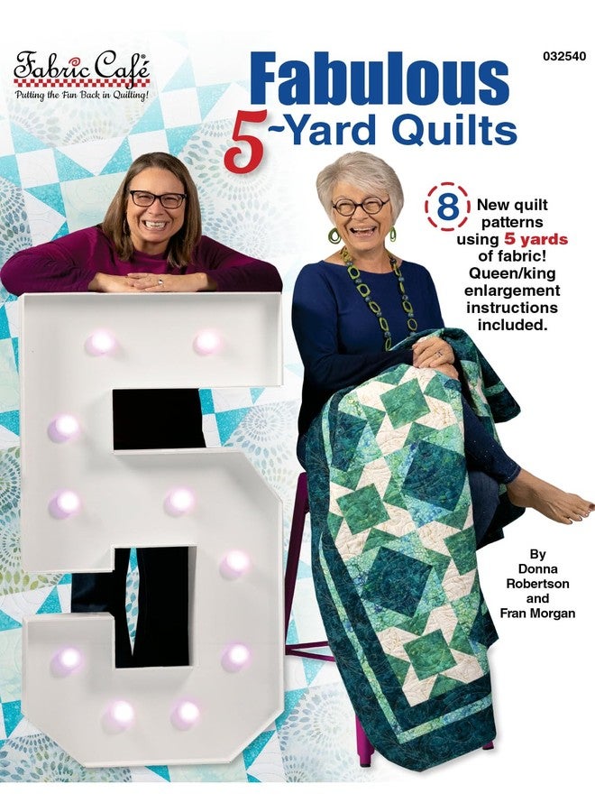 Fabric Cafe 2025 Fabulous 5-Yard Quilts - 8 New Printed Patterns - Simple Quilting Method - Queen/King Size Enlargement - Image 1
