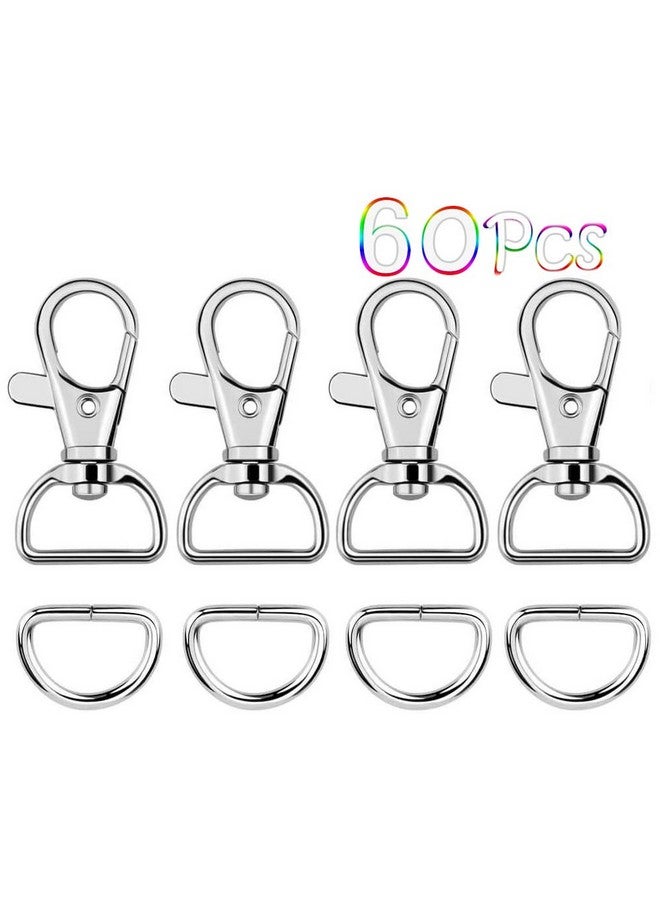 PAXCOO 60Pcs Key Chain Hooks With D Rings For Lanyard And Sewing Projects - Image 1