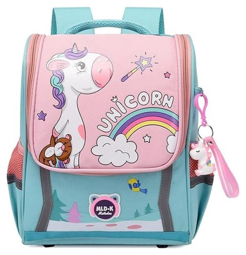 حقائب الظهر للأطفال حقيبة طفل حقائب مدرسية للبنات حقيبة سفر للأطفال رسوم متحركة جذابة حقيبة ظهر حمراء بشكل وحش اليونيكورن