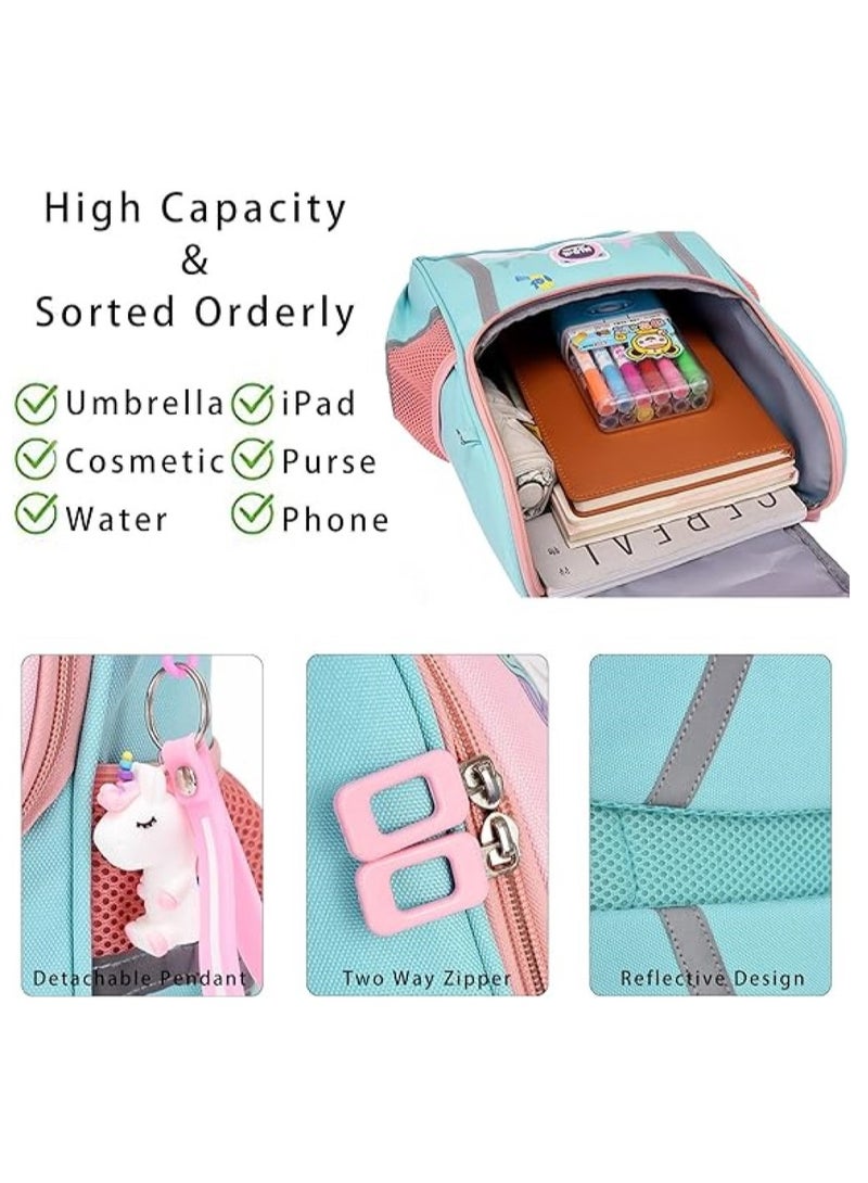 RATSAW Kids Backpacks Toddler Backpack School Bags for Girls Cartoon Cute Kids Travel Backpack Red Unicorn Backpack - Image 5