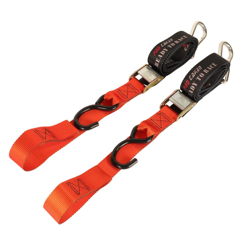 PRO CAKEN 2 PCS 15Width Soft Loop Motorcycle Tie Down Strap7ft1500LB Break StrengthFit for Moving CargoLawn Equipment ApplianceMotorcyclewith Premium SHook Ratchet MechanismOrange