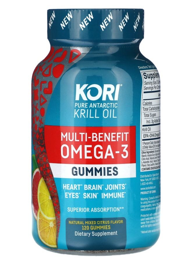 Koridor YayÄ±ncÄ±lÄ±k - Pure Antarctic Krill Oil Multi-Benefit Omega-3 Gummies Natural Mixed Citrus  120 Gummies - Image 1