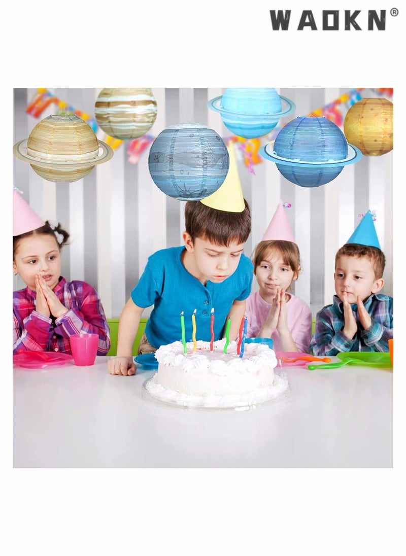 WAOKN 8 Pcs Space Paper Lanterns Planets Lanterns Out of This World Space Lanterns Hanging Planets Lanterns Hanging Solar System Lanterns for Kids Classroom Science Birthday Outer Space Party Decorations  - Image 5
