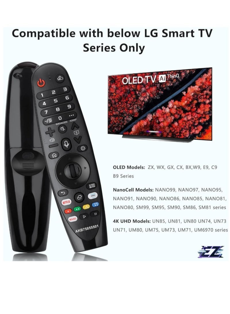 PopZa "Magic Voice Remote for LG Smart TV – Replacement Magic Remote Control AN-MR20GA, AN-MR19BA, AN-MR18BA with Pointer and Voice Function" - Image 2