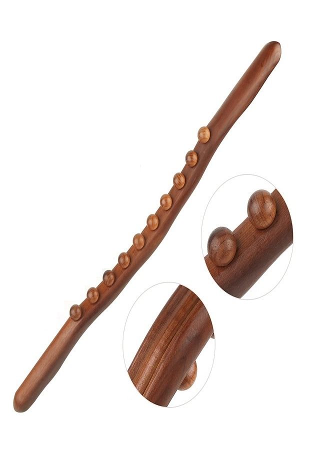 عصا خشبية، عصا كشط خشبية، أدوات تدليك علاجية خشبية، جهاز تدليك تصريف لمفاوي، 10 حبات، أدوات علاجية بنقاط غوا شا للرقبة والظهر - Image 1
