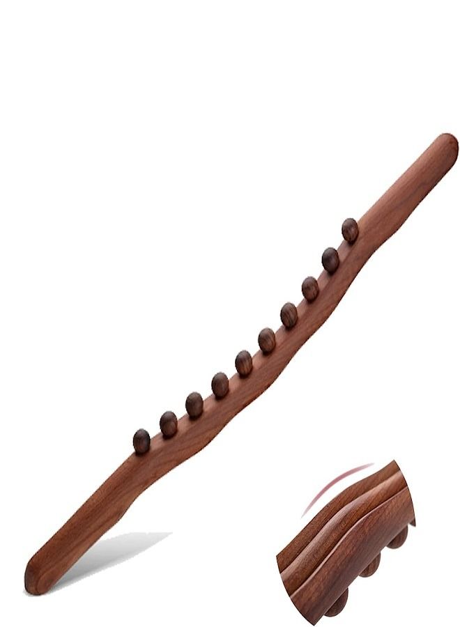 عصا خشبية، عصا كشط خشبية، أدوات تدليك علاجية خشبية، جهاز تدليك تصريف لمفاوي، 10 حبات، أدوات علاجية بنقاط غوا شا للرقبة والظهر - Image 2