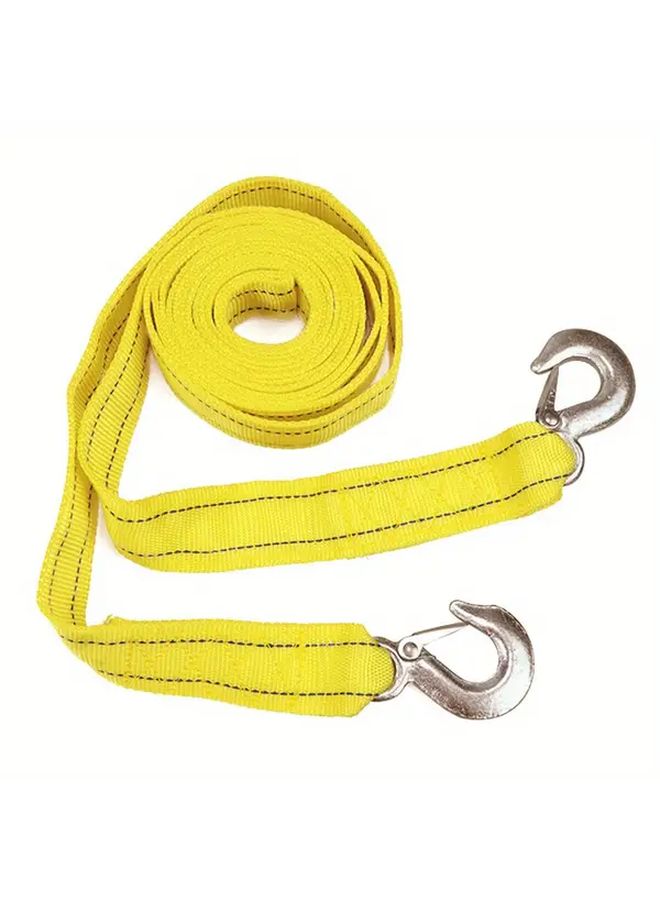 Heavy Duty 5 Ton Yellow Nylon Tow Strap Reinforced Stitching Weather Resistant - Image 1