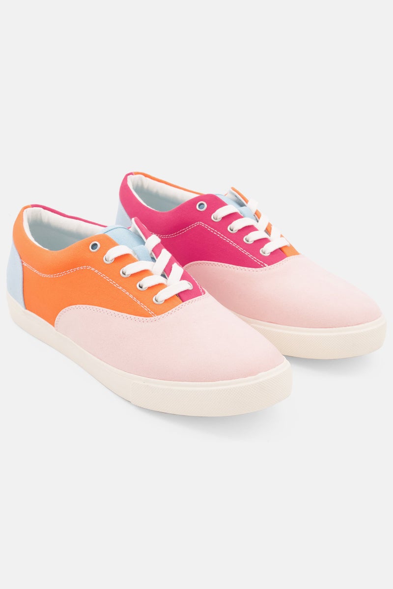 Club Room Men Medium Lance Colorblocked Lace Up Casual Shoes, Orange Combo - Image 1