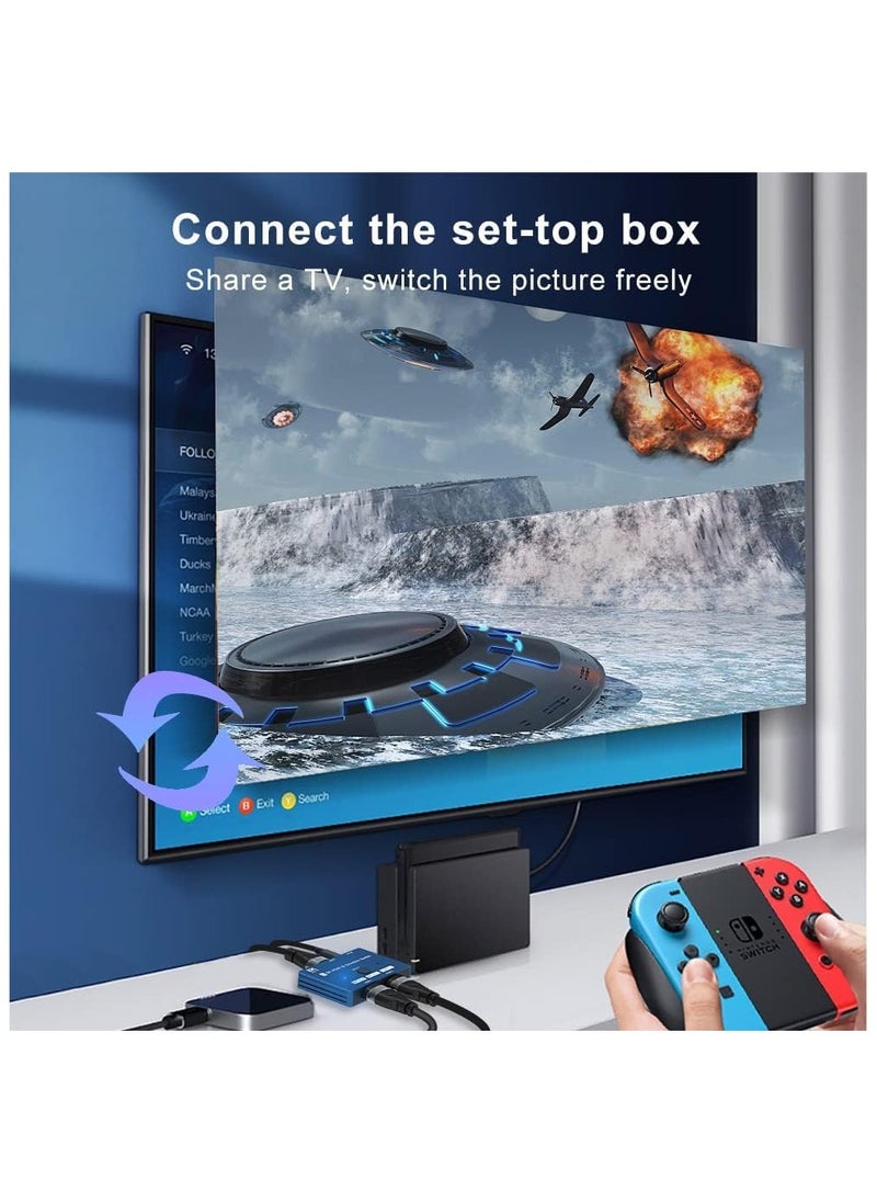 SYOSI - HDMI 2.1 Switch, HDMI Switcher 2 In 1 Out or 1 In 2 Out, 8K HDMI Splitter Bi-Direction, 8K HDMI Box Supports Ultra HD 8K@60Hz, 4K@120Hz, High Speed 48Gbps, HDCP2.3, HDR10 for TV/PS5/Xbox/Monitors - Image 1