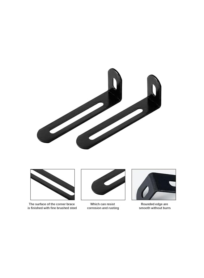 The Bros Adjustable Right Angle Brackets Metal L Bracke, Heavy Duty 90 Degree Corner Fastener Brace Support, with 40Pcs Screws, Joint Angle Bracket for Hanging Support, for Wood Furniture Shelves (20 Pairs)  - Image 2