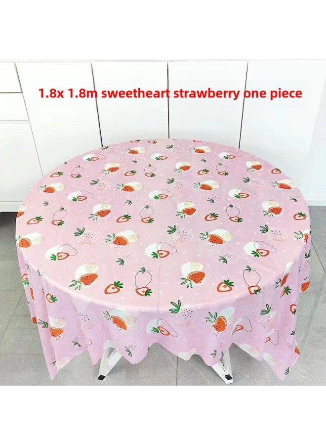 Direct Disposable Tablecloth Ins Internet Celebrity Fresh Printed Dining Cloth Hotel Waterproof Square Tablecloth-Color:1.6 M * 1.6 M Ice Cream - Image 5